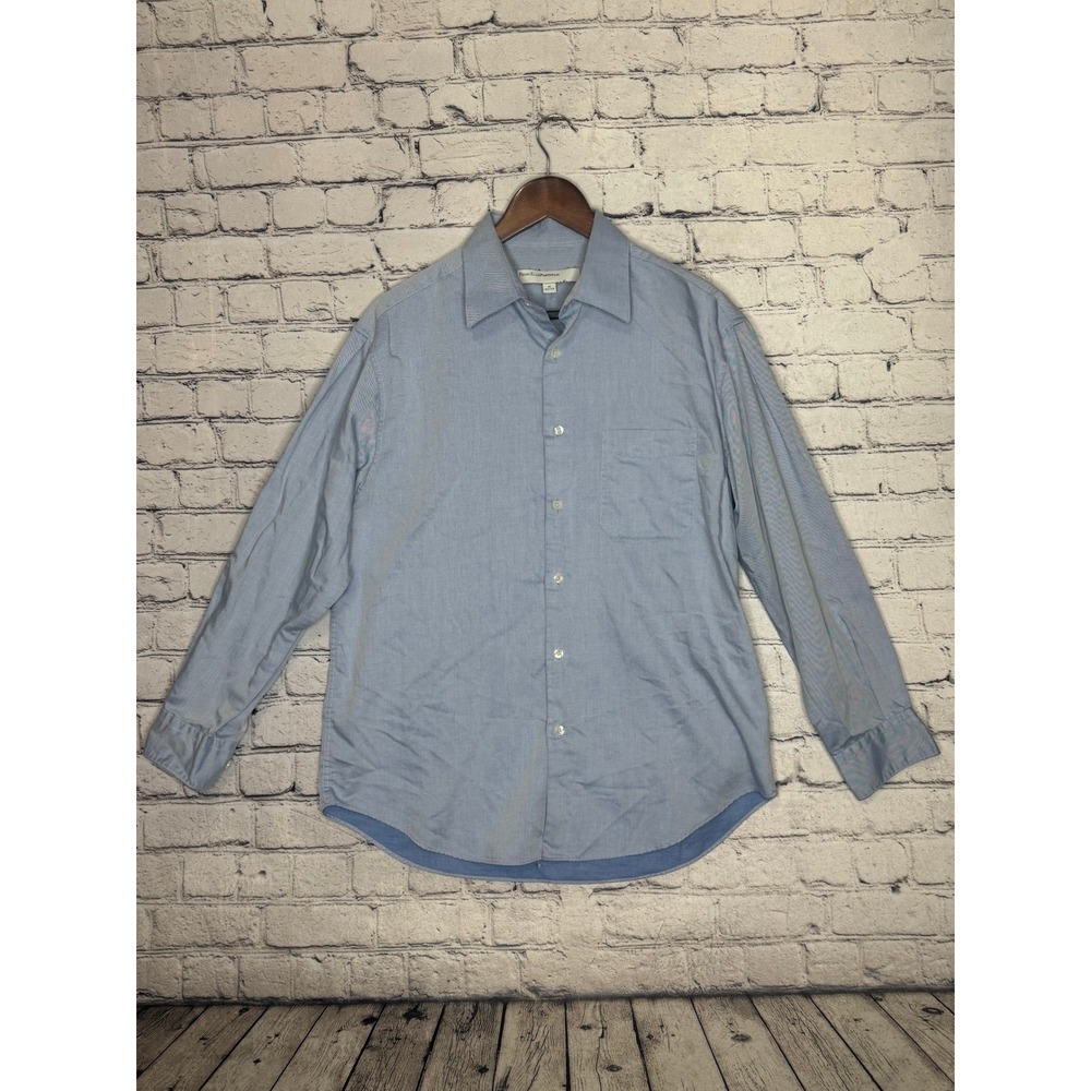 Perry Ellis Portfolio Blue Stripe Button Down Shirt Men Size XL